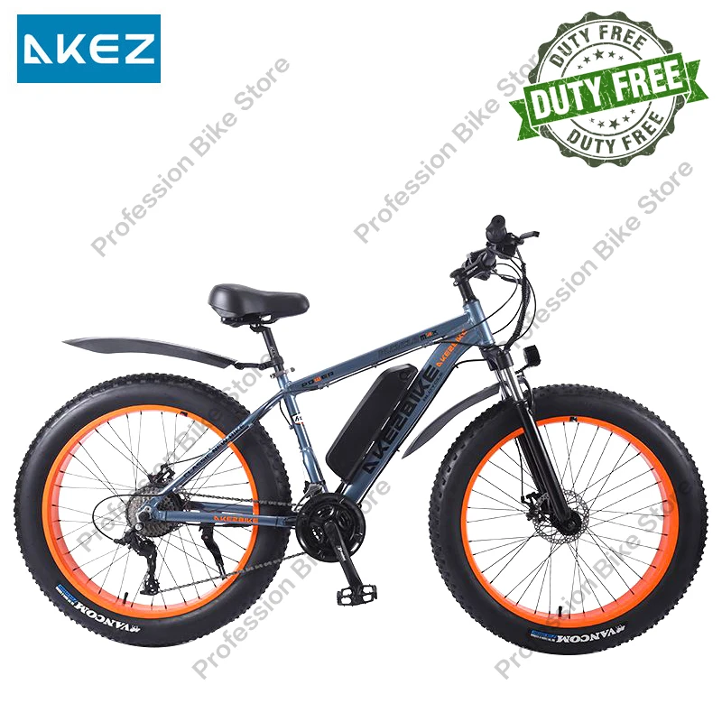 

Электрический горный велосипед AKEZ для взрослых, 26 дюймов, 350 Вт, 36 В, 13 Ач, 27 скоростей, пляжный снегоход, Электромобиль, Мужской велосипед для ...