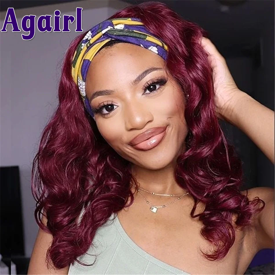 99J Red Color Headband Human Hair Wigs for Women 30 Inch Long Wavy Wigs Brazilian Body Wave Headband Wig 180% Glueless Wig
99J Red Color Headband Human Hair Wigs for Women 30 Inch Long Wavy Wigs Brazilian Body Wave Headband Wig 180% Glueless Wig