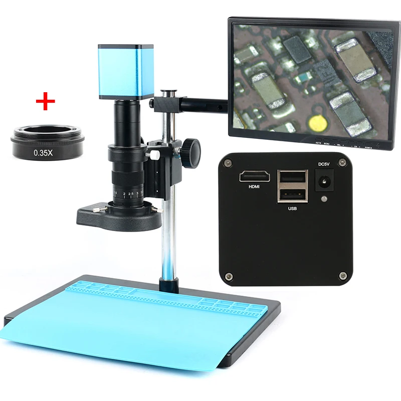 

SONY Sensor Autofocus HDMI TF Video Auto Focus Microscope Camera Industry + 180X C-Mount Lens+144 LED Ring Light+Stand+10.1" LCD