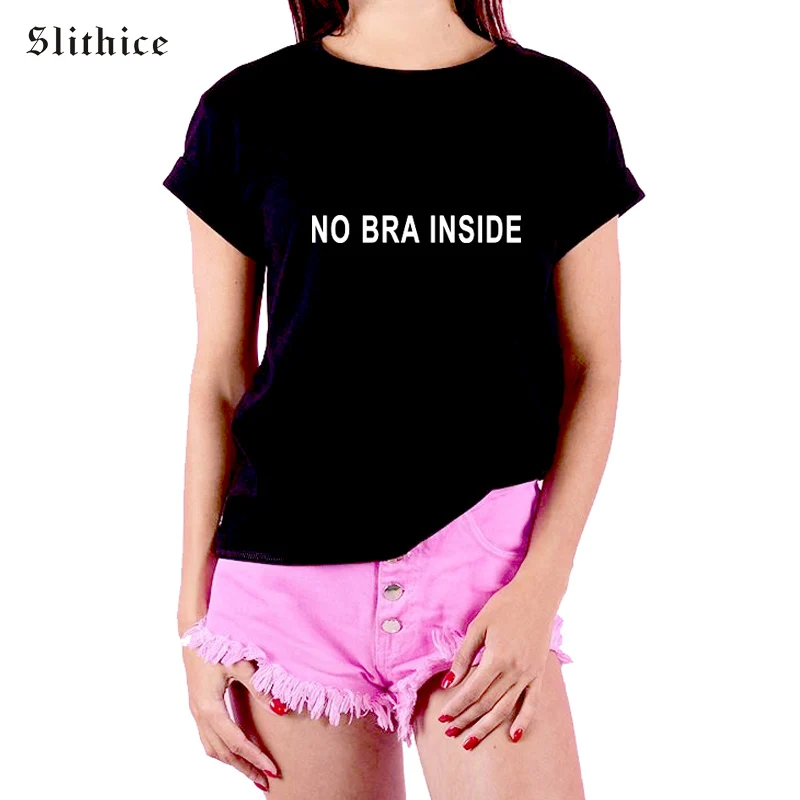 Slithice Harajuku T-shirts for Women Cotton Casual Short Sleeve O-neck Sexy NO BRA INSIDE Letter Print female T-shirt for lady
Slithice Harajuku T-shirts for Women Cotton Casual Short Sleeve O-neck Sexy NO BRA INSIDE Letter Print female T-shirt for lady