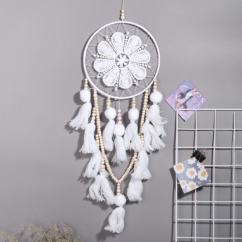1pc Handmade Hanging White Lace Flower Wind Chimes Feather Pendant Home office Decorations 
1pc Handmade Hanging White Lace Flower Wind Chimes Feather Pendant Home office Decorations