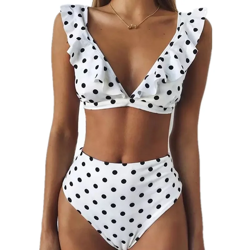 Sexy High Waist Bikini 2020 New Women Swimwear Push Up Swimsuit Ruffle Bikini Set Polka Dot Biquinis Summer Beach Wear Biquini
Sexy High Waist Bikini 2020 New Women Swimwear Push Up Swimsuit Ruffle Bikini Set Polka Dot Biquinis Summer Beach Wear Biquini