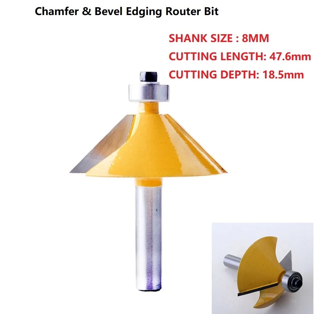 1 Piece 8mm Shank Chamfer High Quality Large 45 Degree Chamfer & Bevel Edging Router Bit Wood Cutting Tool Handcraft Router Bits
1 Piece 8mm Shank Chamfer High Quality Large 45 Degree Chamfer & Bevel Edging Router Bit Wood Cutting Tool Handcraft Router Bits
