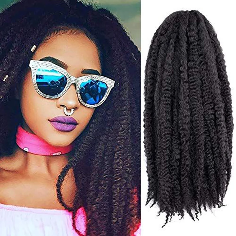 Удлинители волос для женщин синтетические кудрявые плетеные волосы в стиле афро