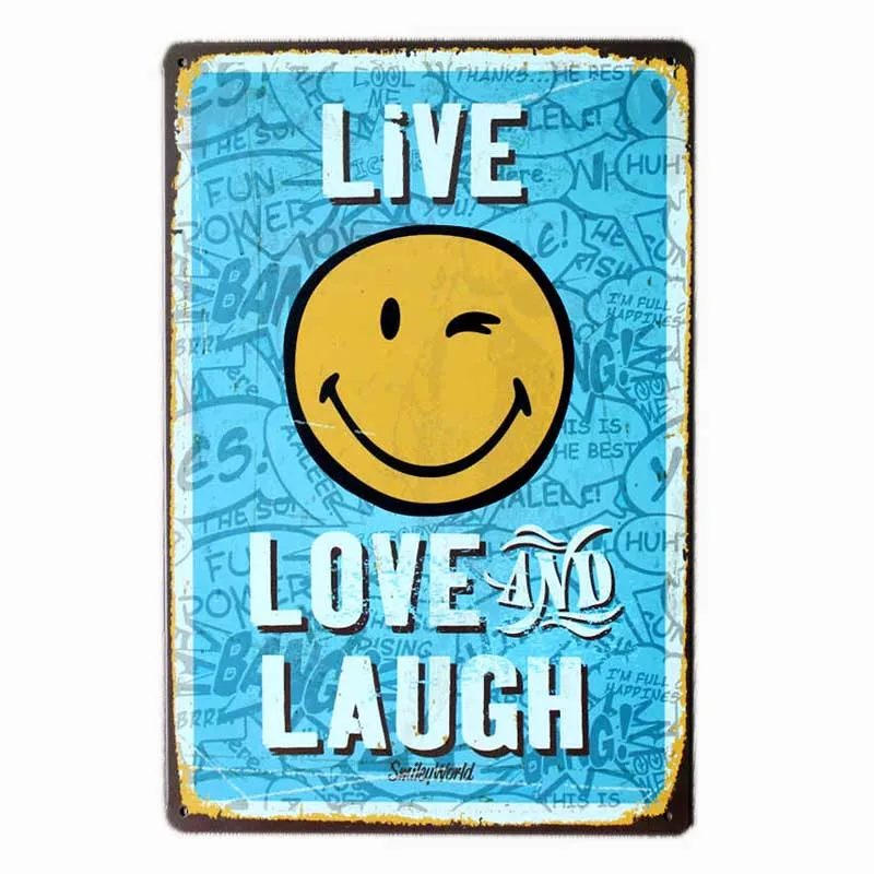 Love Smiley Retro Logo Life Metal Tin Logo Decoration Plaque Popular Hotel Cafe Bar Decoration Bar Retro Wall Decoration 12*8 In
Love Smiley Retro Logo Life Metal Tin Logo Decoration Plaque Popular Hotel Cafe Bar Decoration Bar Retro Wall Decoration 12*8 In