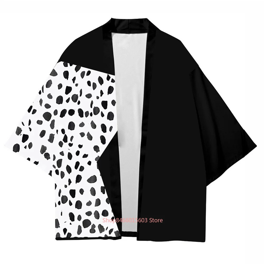 Movie Cruella Cloak Kimono Cardigan Robe Cospaly Costume Print Casual Black And White Women Men Coat Christmas Halloween Gifts
Movie Cruella Cloak Kimono Cardigan Robe Cospaly Costume Print Casual Black And White Women Men Coat Christmas Halloween Gifts