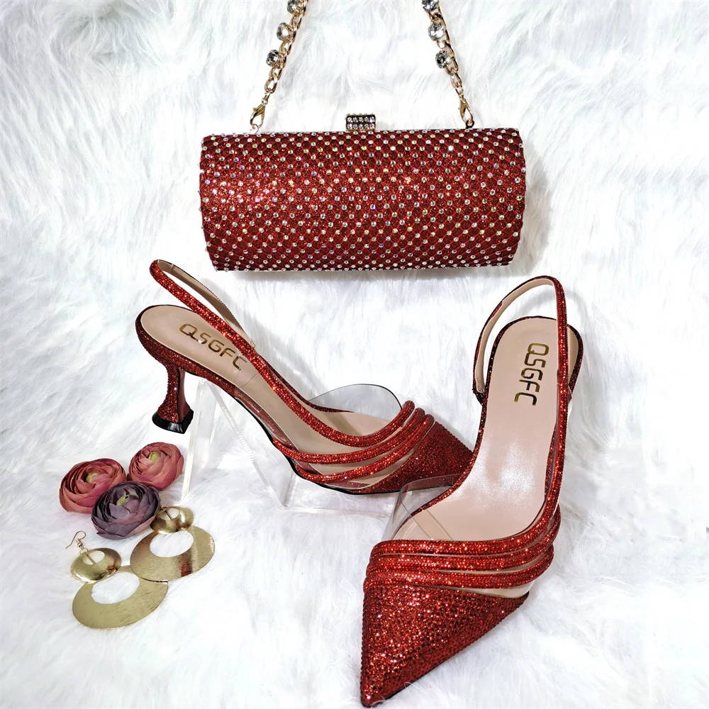 Newest Fashion Italian Shoes and Bag Set Wholesale 2022 Red Color for Wedding Pumps and Matching Purse for Women Party
Newest Fashion Italian Shoes and Bag Set Wholesale 2022 Red Color for Wedding Pumps and Matching Purse for Women Party