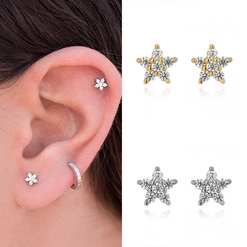 Shiny Star Stud Earrings 925 Sterling Silver Ear Needle Minimalist CZ Stud Earrings Fashion Jewelry for Women Birthday Gift
Shiny Star Stud Earrings 925 Sterling Silver Ear Needle Minimalist CZ Stud Earrings Fashion Jewelry for Women Birthday Gift