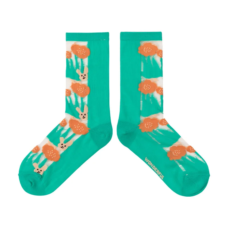 Cartoon Woman Sock Rabbit Print Socks for Women Solid Casual Crew Sox Couples Cotton Spring Summer Thin Glass Silk Green Sokken
Cartoon Woman Sock Rabbit Print Socks for Women Solid Casual Crew Sox Couples Cotton Spring Summer Thin Glass Silk Green Sokken
