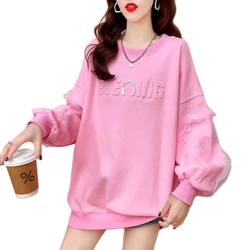 Oversized Harajuku Hoodie Autumn Ladies Bump Chic Letter Lace Sweatshirt Women Long Sleeve Pullover Tops Sweatshirts Women Cloth
Oversized Harajuku Hoodie Autumn Ladies Bump Chic Letter Lace Sweatshirt Women Long Sleeve Pullover Tops Sweatshirts Women Cloth