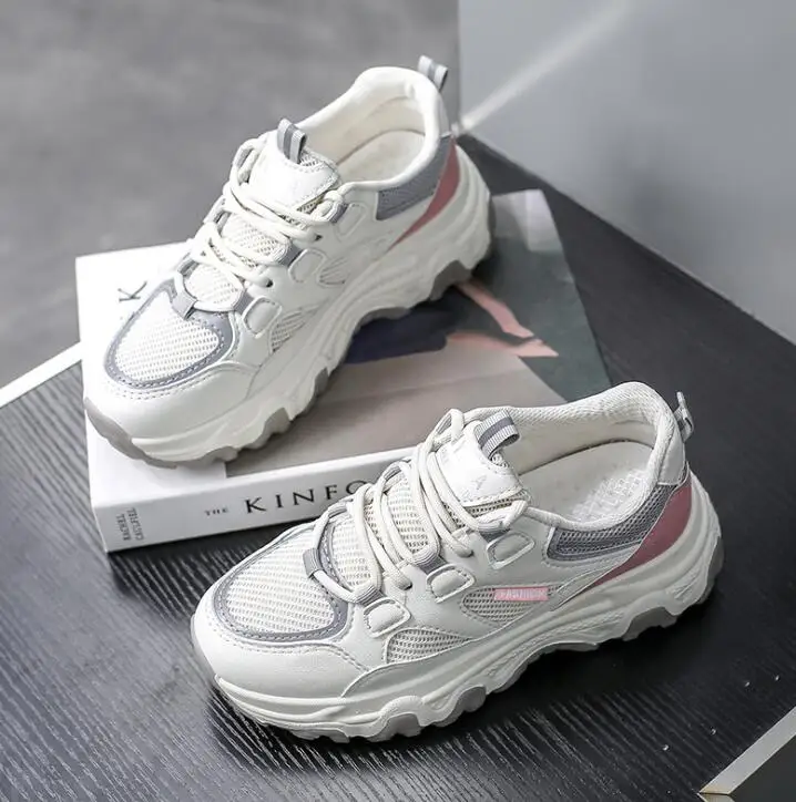 Fashion Spring Chunky Sneakers Women Mesh Leather Mixed Colors Lace-Up Platform Comfy Lady Casual Shoes Female Daddy Shoes
Fashion Spring Chunky Sneakers Women Mesh Leather Mixed Colors Lace-Up Platform Comfy Lady Casual Shoes Female Daddy Shoes