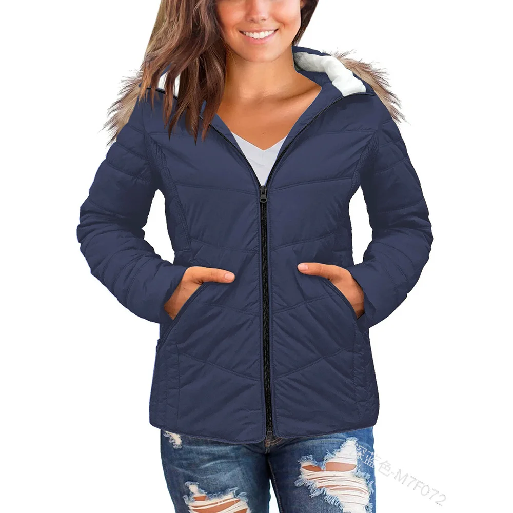 

Женская зимняя куртка WEPBEL, теплая Толстая парка, пальто, модная женская куртка на молнии с меховой отделкой и капюшоном, женская куртка