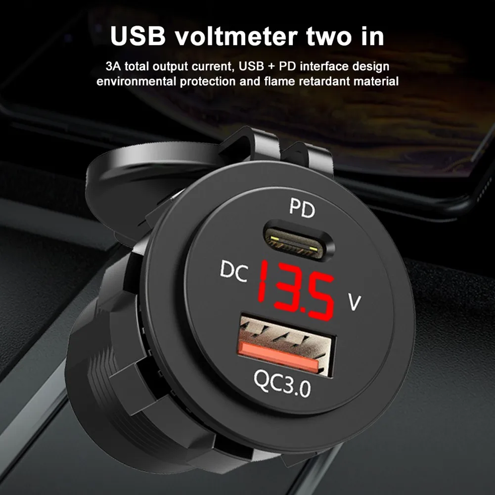 12-24V USB 3.0 Fast Car Charger Type-C Power Outlet Charge Port W/LED Digital Volt Meter Dual USB Charger
12-24V USB 3.0 Fast Car Charger Type-C Power Outlet Charge Port W/LED Digital Volt Meter Dual USB Charger