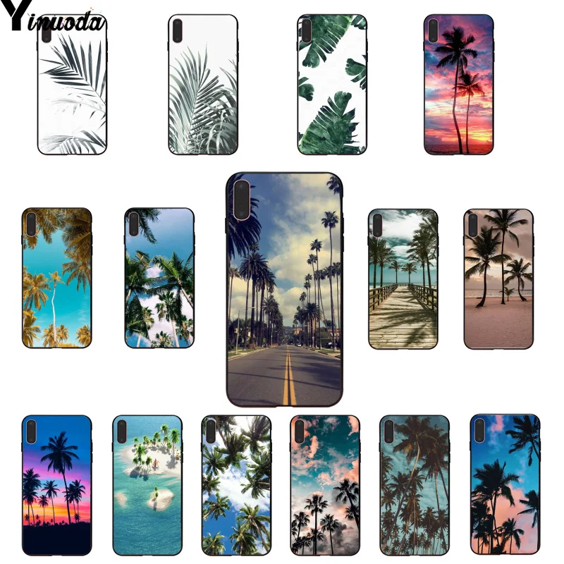Чехол Yinuoda с изображением пальмового дерева и белого дыма для iPhone 8 7 6 6S Plus X XS MAX