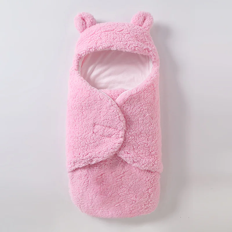 

Baby sleeping bag for newborn warm autumn and winter wrapping towel lamb velvet pure cotton thick warmth leg type sleeping bag