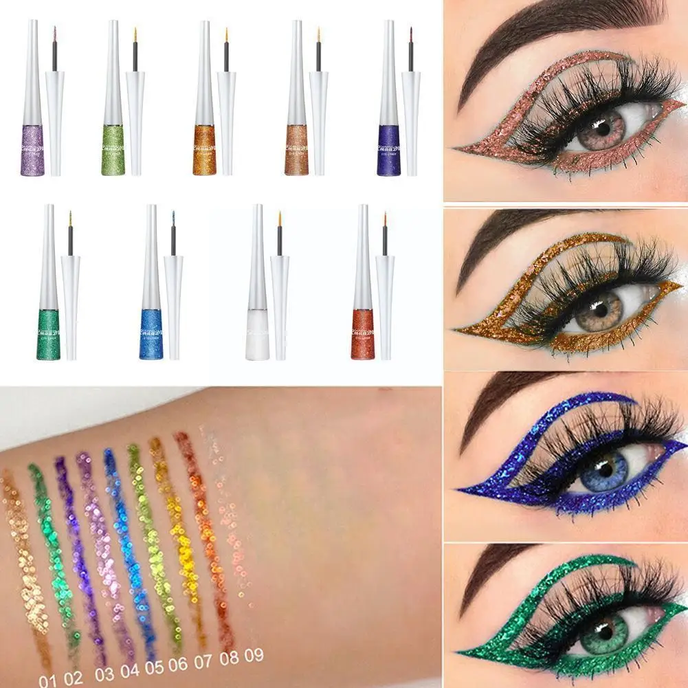 Glitter Powder Eyeliner Colorful Shiny Pigment Liquid Long Quick-drying Lasting Cosmetics Waterproof Eyeliner Non-smudge Ey M3M3
Glitter Powder Eyeliner Colorful Shiny Pigment Liquid Long Quick-drying Lasting Cosmetics Waterproof Eyeliner Non-smudge Ey M3M3