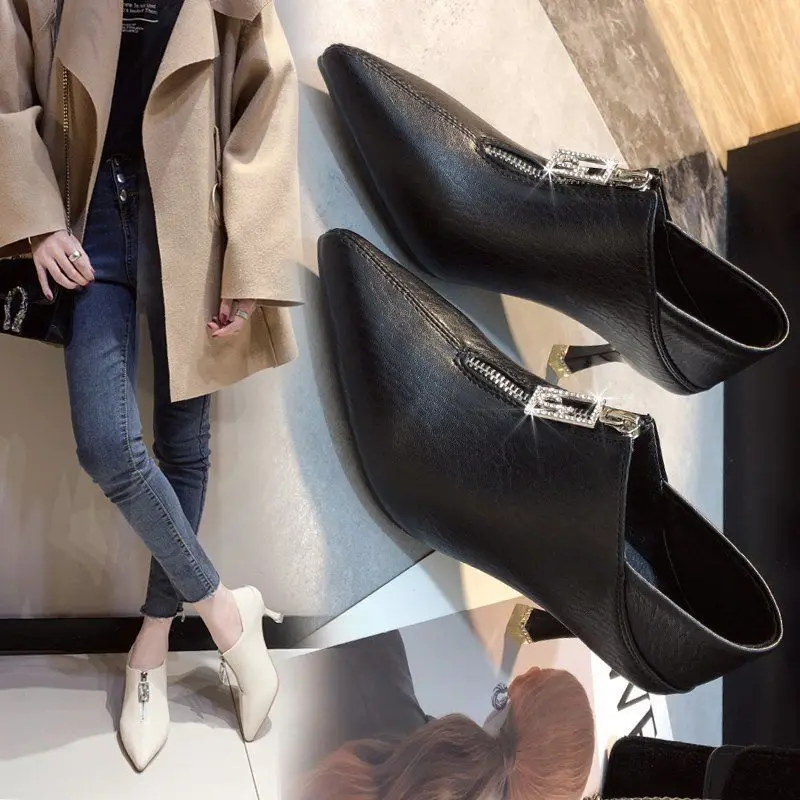2020 Autumn Single Shoes Woman High Heels Women Pumps Pointed toes Two Wearings Work Shoes Front Zip Female Footware Black
2020 Autumn Single Shoes Woman High Heels Women Pumps Pointed toes Two Wearings Work Shoes Front Zip Female Footware Black