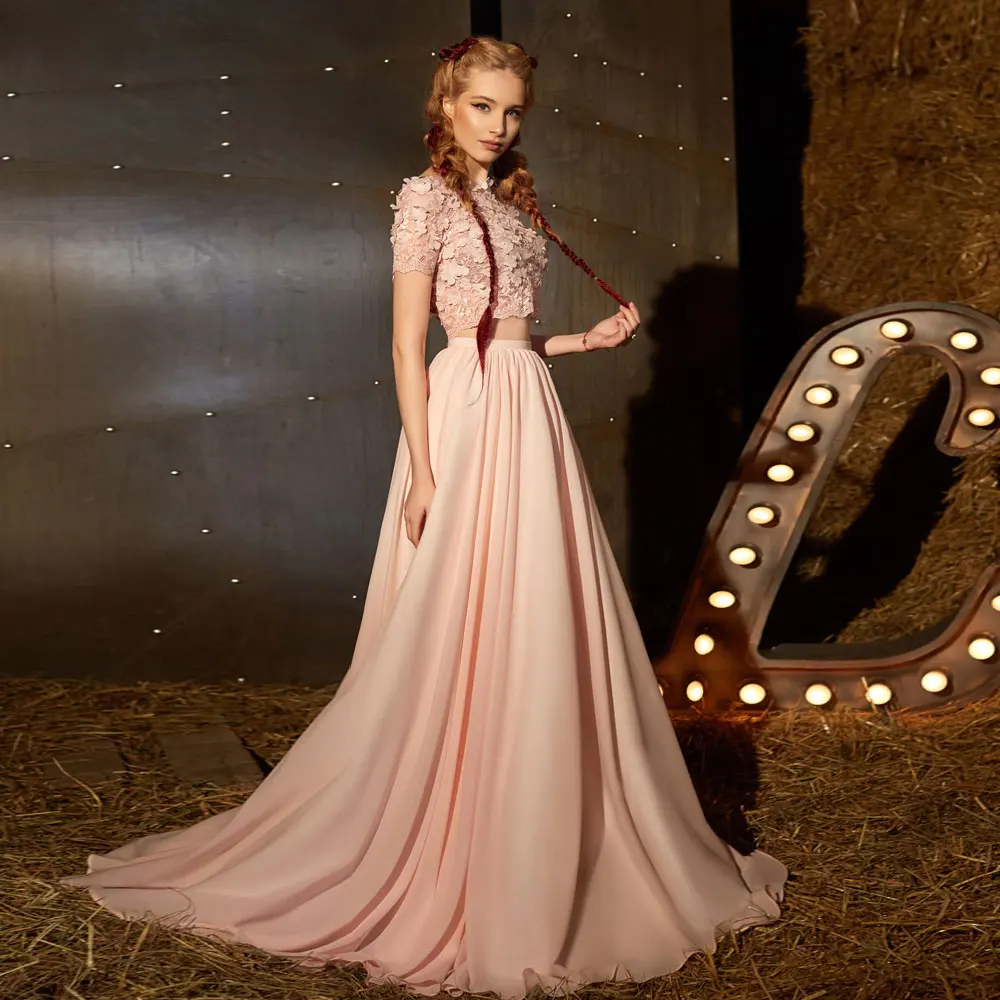 Floor length Pink A-line Chiffon Jewel Sweep/Brush Applique Flower Evening Dresses Fashion high quality 2021 Exquisite
Floor length Pink A-line Chiffon Jewel Sweep/Brush Applique Flower Evening Dresses Fashion high quality 2021 Exquisite