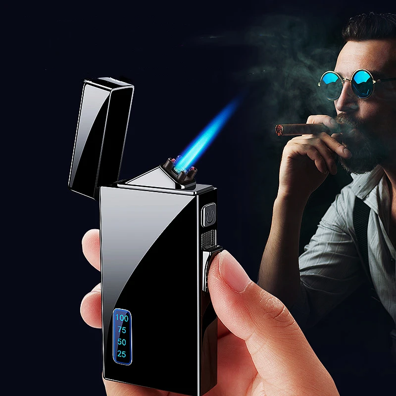 New Windproof Dual ARC Plasma Gas Lighter Jet USB Rechargeable Cigarette Lighter Metal Inflatable Butane Lighter Gadgets
New Windproof Dual ARC Plasma Gas Lighter Jet USB Rechargeable Cigarette Lighter Metal Inflatable Butane Lighter Gadgets