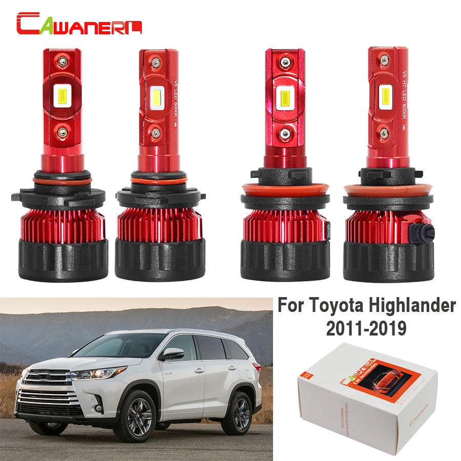 Cawanerl 4 Pieces Car 9005 H11 LED Lamp Headlight High Beam + Low Beam 9000LM White 12V For Toyota Highlander 2011-2019
Cawanerl 4 Pieces Car 9005 H11 LED Lamp Headlight High Beam + Low Beam 9000LM White 12V For Toyota Highlander 2011-2019