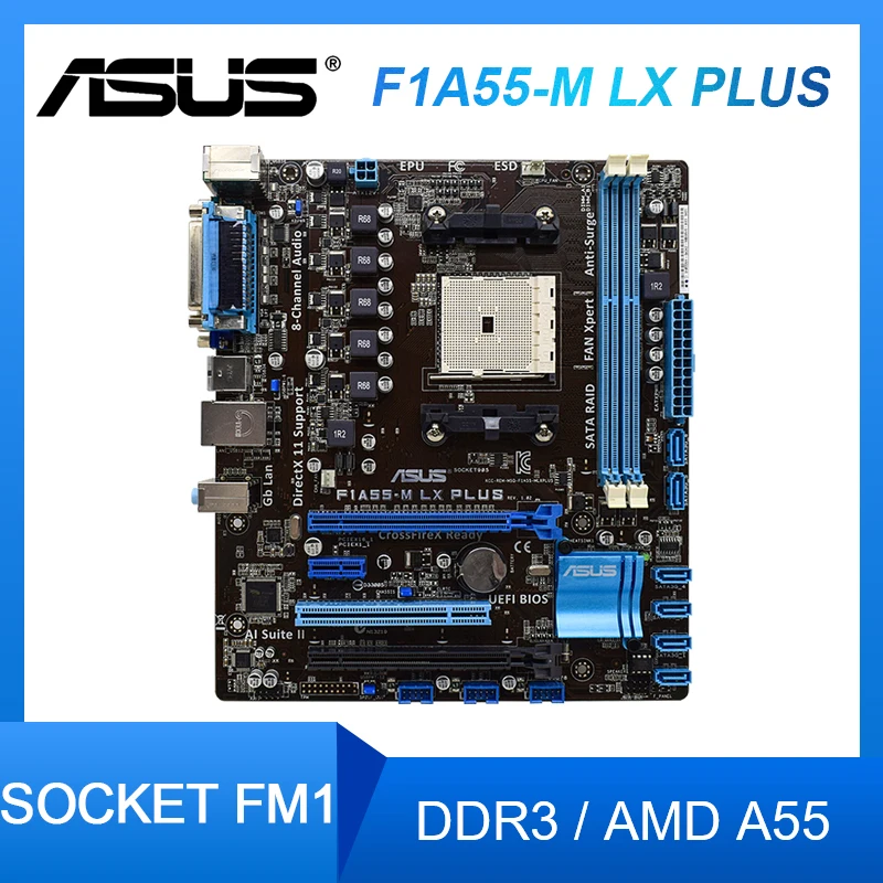 Материнская плата Asus F1A55-M LX PLUS, модель FM1, DDR3, ОЗУ 32 ГБ, для AMD A4-3400, материнская плата USB2.0, VGA, uATX, AMD A55
Материнская плата Asus F1A55-M LX PLUS, модель FM1, DDR3, ОЗУ 32 ГБ, для AMD A4-3400, материнская плата USB2.0, VGA, uATX, AMD A55