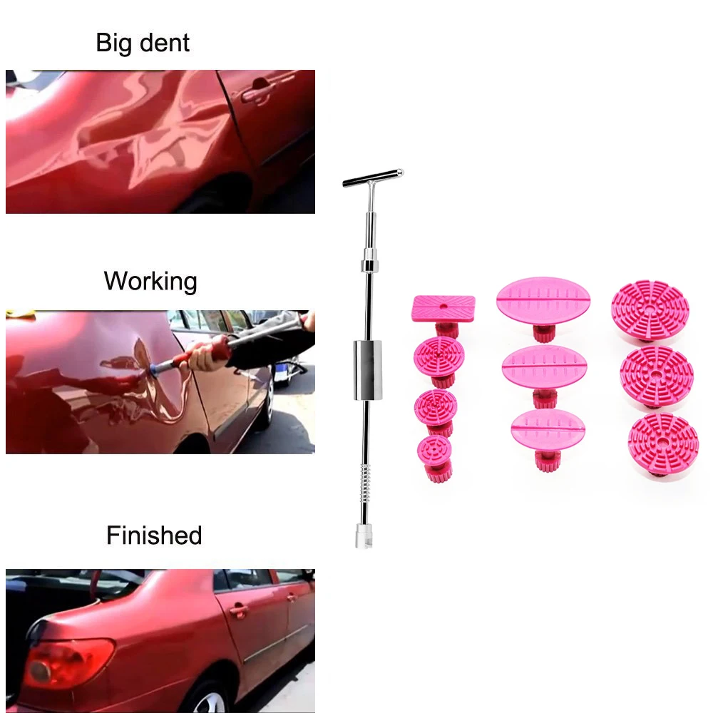 Universal Paintless Dent Repair Puller Kit - Car Dent Puller Slide Hammer T-Bar Tool with 10pcs Dent Removal Pulling Tabs 2019
Universal Paintless Dent Repair Puller Kit - Car Dent Puller Slide Hammer T-Bar Tool with 10pcs Dent Removal Pulling Tabs 2019
