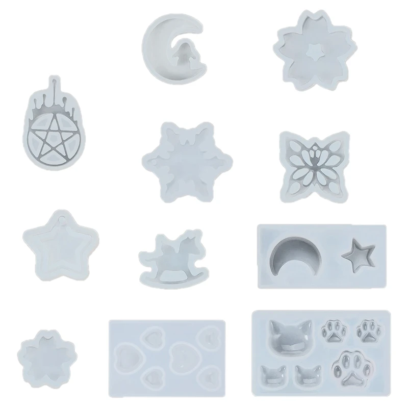 Moon Star Resin Mold Silicone Mold Butterfly Cherry Horse Cat Claw Heart Shape Mold Craft Pendant Mold for Jewelrycraft
Moon Star Resin Mold Silicone Mold Butterfly Cherry Horse Cat Claw Heart Shape Mold Craft Pendant Mold for Jewelrycraft