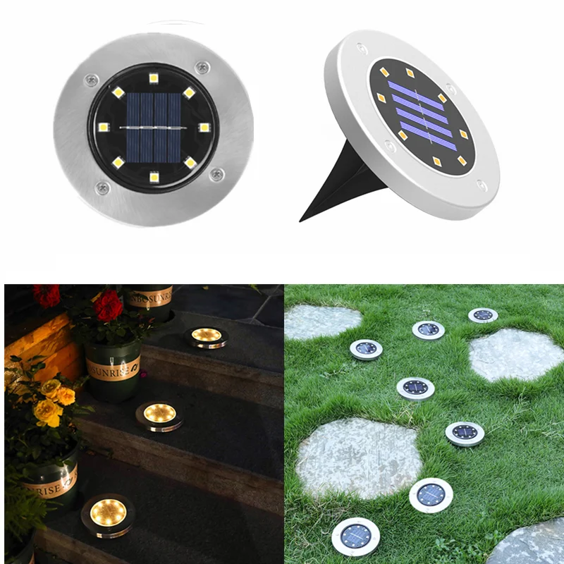 Solar Light 8 LED Solar Powered Disk Light Outdoor Waterproof Garden Landscape Lamp Lawn Garden Decoration Outdoor Buried Lights
Solar Light 8 LED Solar Powered Disk Light Outdoor Waterproof Garden Landscape Lamp Lawn Garden Decoration Outdoor Buried Lights