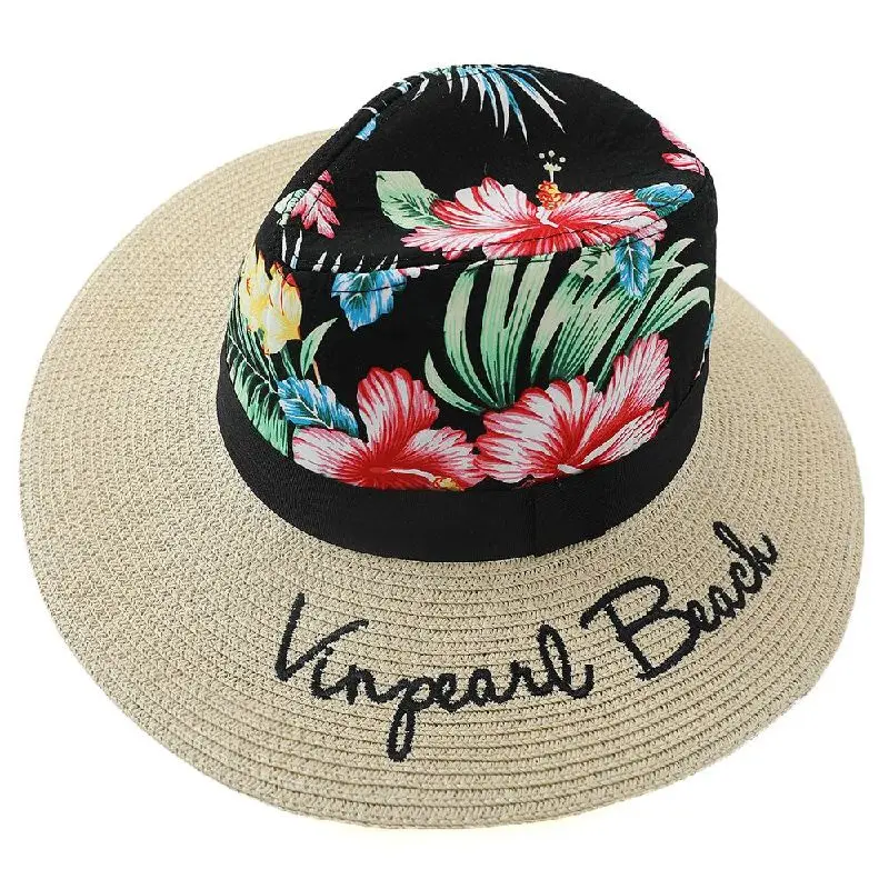 Summer Alphabet Embroidered Panama Printed Sunshade Sun Protection Outdoors Straw Hats For Women Fashion Vacation Beach
Summer Alphabet Embroidered Panama Printed Sunshade Sun Protection Outdoors Straw Hats For Women Fashion Vacation Beach