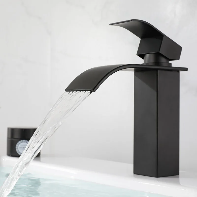 Basin Faucet Black Waterfall Faucet Mixer Tap Brass Bathroom Faucet Stainless Steel Basin Faucet Mixer Hot and Cold Sink Faucet
Basin Faucet Black Waterfall Faucet Mixer Tap Brass Bathroom Faucet Stainless Steel Basin Faucet Mixer Hot and Cold Sink Faucet