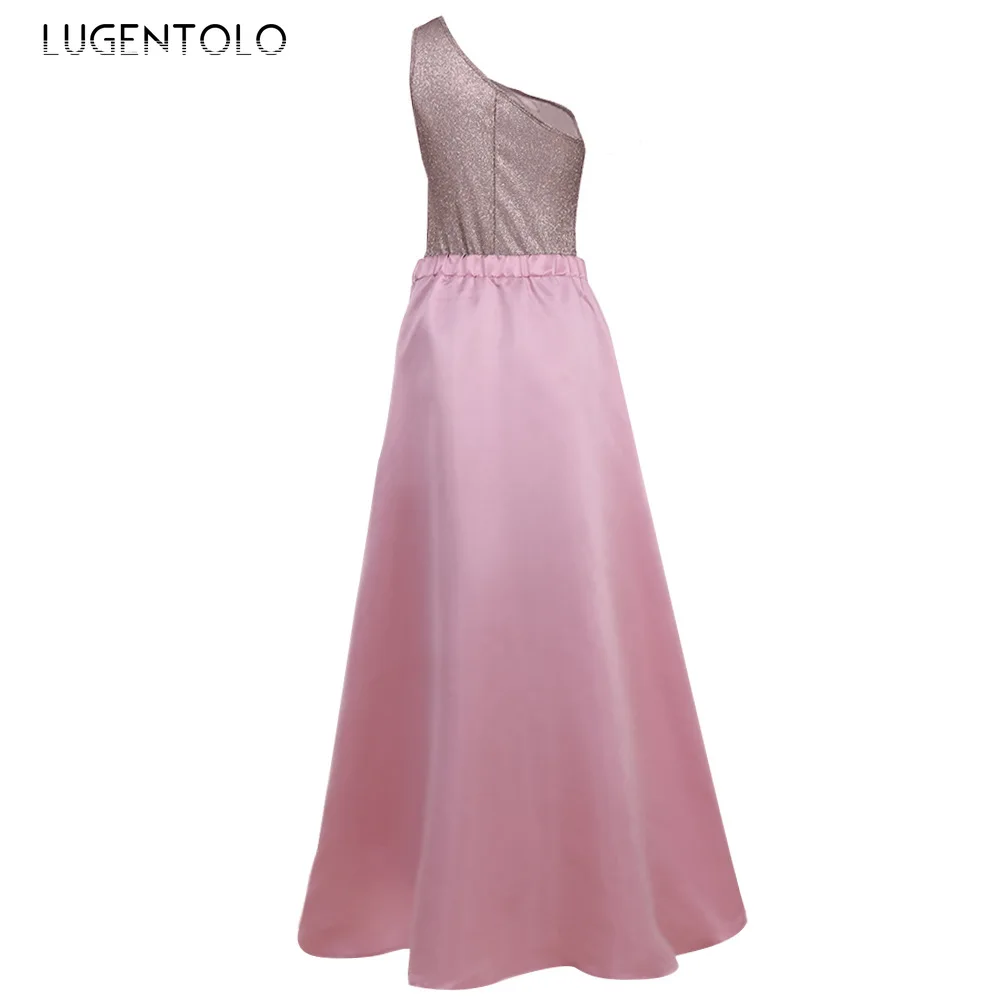 Lugentolo Sexy Women Dinner Party Dress Spring Summer One-Shoulder Sleeveless Bronze Sequins Dress Lady Big Swing Slim Fit Dress
Lugentolo Sexy Women Dinner Party Dress Spring Summer One-Shoulder Sleeveless Bronze Sequins Dress Lady Big Swing Slim Fit Dress