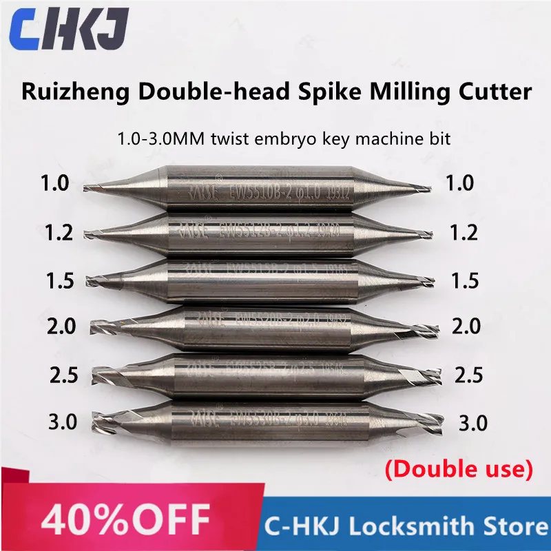 CHKJ Tungsten Steel Double-head Spike End Mill 1.0-3.0MM Twist Embryo Key Machine Bit Free shipping
CHKJ Tungsten Steel Double-head Spike End Mill 1.0-3.0MM Twist Embryo Key Machine Bit Free shipping