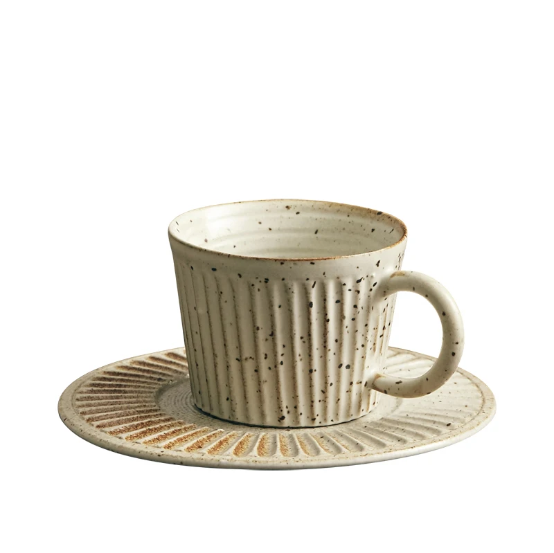 Japanese-Style Single Product Coffee Cup with Saucer Stoneware Striped Coffee Shop Professional Appliance Handmade Cool Cups
Japanese-Style Single Product Coffee Cup with Saucer Stoneware Striped Coffee Shop Professional Appliance Handmade Cool Cups