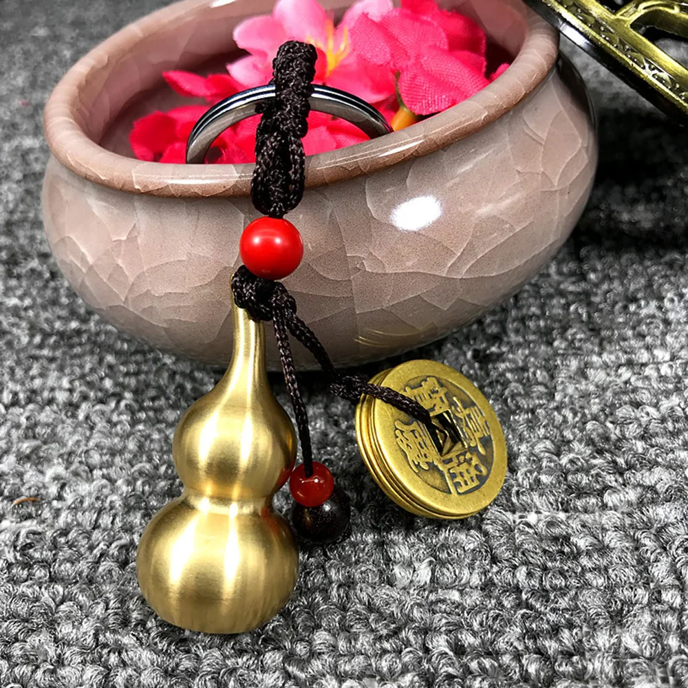 Coins Brass Calabash Key Chain Travel Safely Wealth Porsperity Success Good Luck With Blessing Paper In It
Coins Brass Calabash Key Chain Travel Safely Wealth Porsperity Success Good Luck With Blessing Paper In It