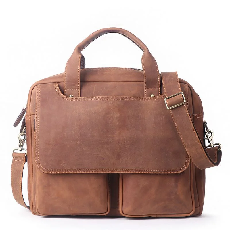 

Винтажный большой кофейный мужской офисный портфель из натуральной кожи формата а4 для ноутбука 14 дюймов 15,6 дюймов, деловой портфель, сумка-...