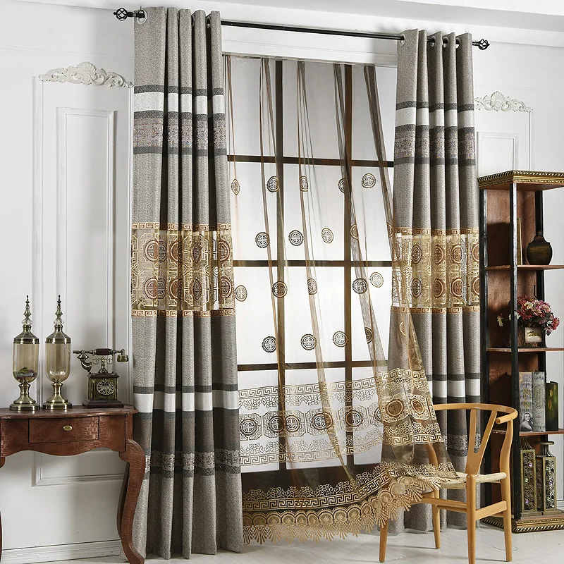 Curtain for living diningroom bedroom Chinese curtain new Chinese classical atmosphere cotton and linen fabric hollow embroidery
Curtain for living diningroom bedroom Chinese curtain new Chinese classical atmosphere cotton and linen fabric hollow embroidery