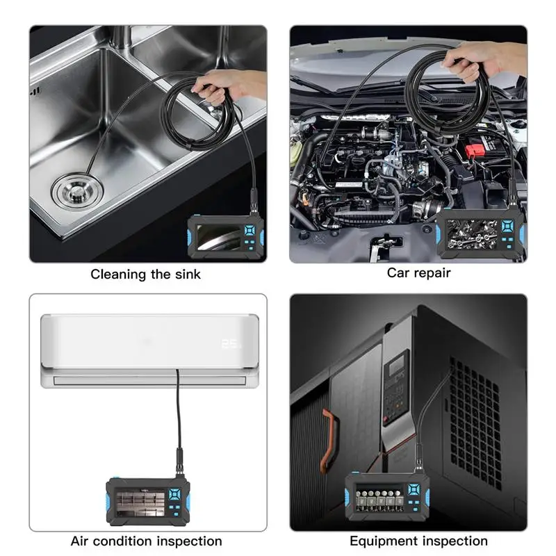 Industrial Video Endoscope 1080P HD Borescope Dual Lens Sewer Inspection Snake Flexible Camera With 4.3 Inch Screen for Car Pipe 
Industrial Video Endoscope 1080P HD Borescope Dual Lens Sewer Inspection Snake Flexible Camera With 4.3 Inch Screen for Car Pipe