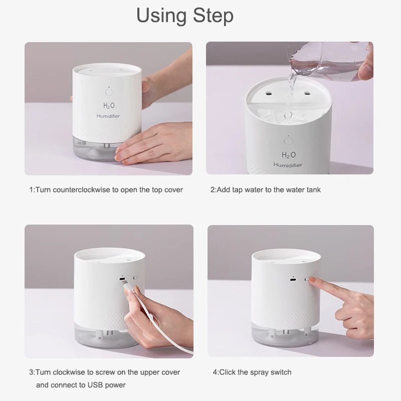 Usb Air Humidifier Diffuser 650ML Rechargeable Wireless Electric Ultrasonic Humidifier Humidificador Mist Maker LED Night Light
Usb Air Humidifier Diffuser 650ML Rechargeable Wireless Electric Ultrasonic Humidifier Humidificador Mist Maker LED Night Light