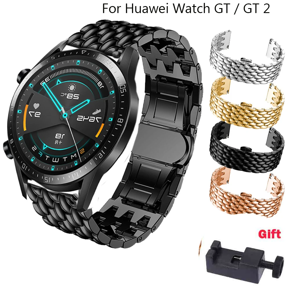 Ремешок сменный из нержавеющей стали для HUAWEI WATCH GT 1 2 46 мм браслет Huami Amazfit GTR 47 22 |