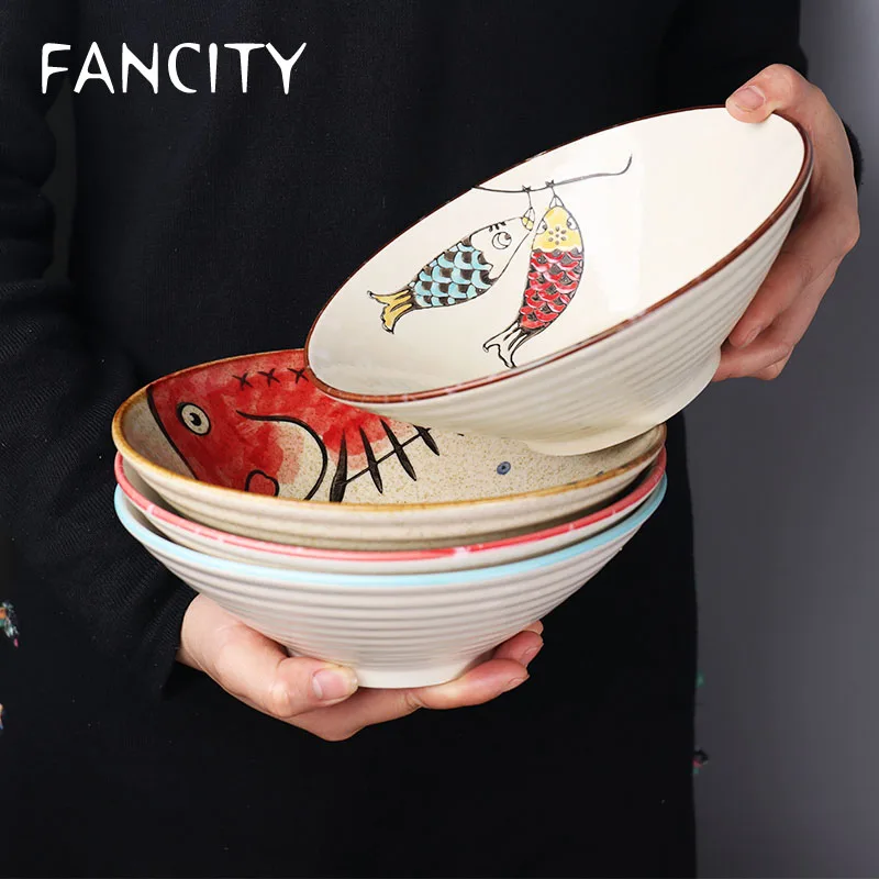 FANCITY Creative Japanese-style ceramic hosa ramen bowl large Ajisen beef noodle bowl consumer and commercial noodle bowl soup b
FANCITY Creative Japanese-style ceramic hosa ramen bowl large Ajisen beef noodle bowl consumer and commercial noodle bowl soup b