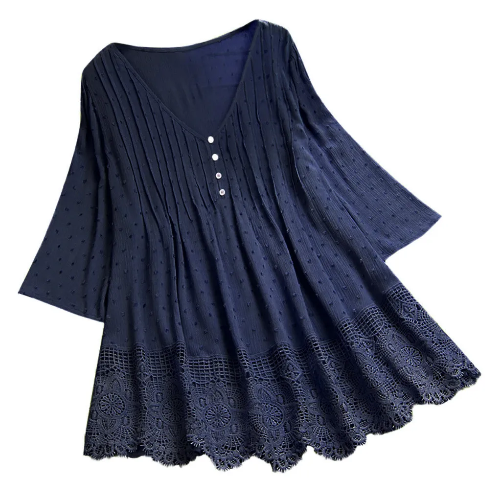 Plus Size Tunic Women's Vintage Embroidered Blouse Hollow Chemise 2021 Female Three Quarter Sleeve Shirts Blusas Solid Top A20
Plus Size Tunic Women's Vintage Embroidered Blouse Hollow Chemise 2021 Female Three Quarter Sleeve Shirts Blusas Solid Top A20