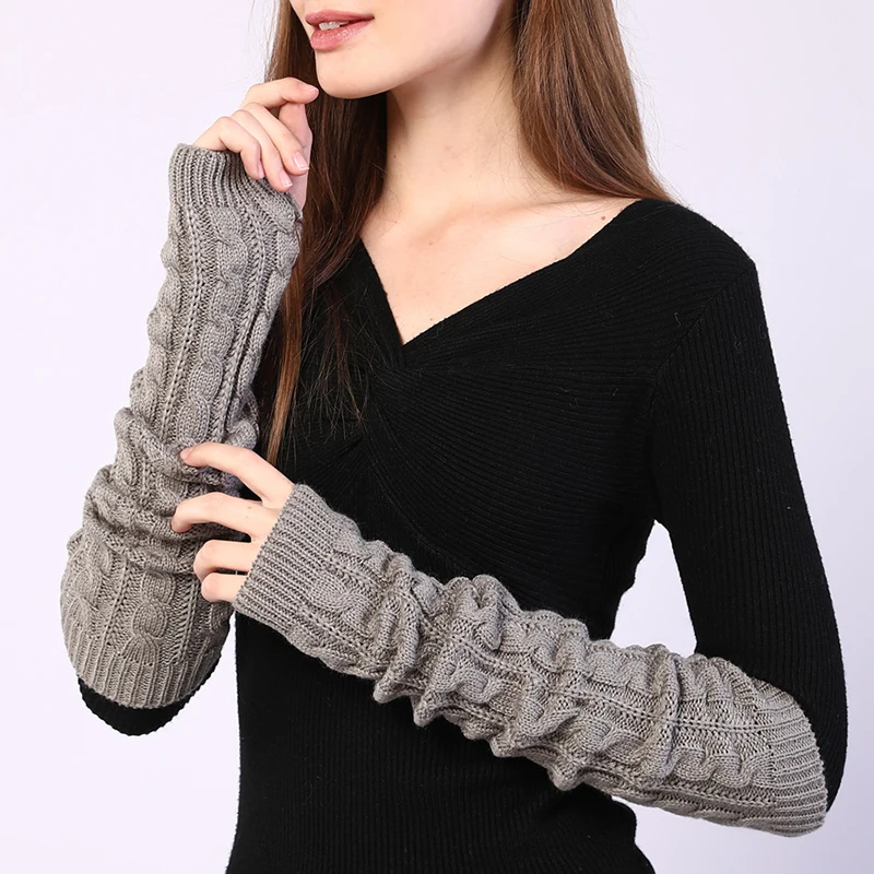 Women's Winter Wool Arm Knitted Twist Arm Sleeve Warmers Woolen Arm Sleeve Solid Fine Long Knitted Fingerless Gloves Wholesale
Women's Winter Wool Arm Knitted Twist Arm Sleeve Warmers Woolen Arm Sleeve Solid Fine Long Knitted Fingerless Gloves Wholesale