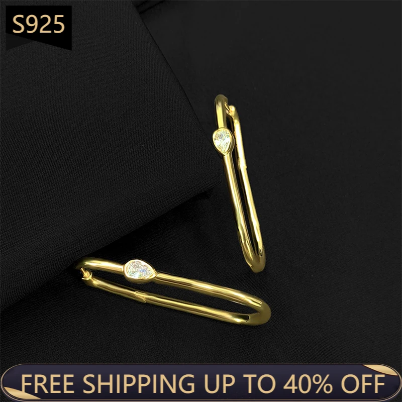 Hot Sale 925 Sterling Silver Earrings Geometry Pear Shaped Fashion Charms Monaco Jewelry Full Zircon For Women Girl Party Gifts
Hot Sale 925 Sterling Silver Earrings Geometry Pear Shaped Fashion Charms Monaco Jewelry Full Zircon For Women Girl Party Gifts
