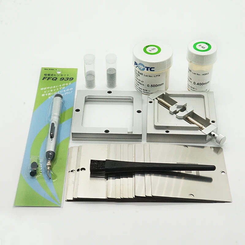BGA Reballing Kit HT-90 Silvery Solder Ball PMTC 0.40MM Bottle 250K Vacuum Suction Pen FFQ-939 Tool Kit 
BGA Reballing Kit HT-90 Silvery Solder Ball PMTC 0.40MM Bottle 250K Vacuum Suction Pen FFQ-939 Tool Kit