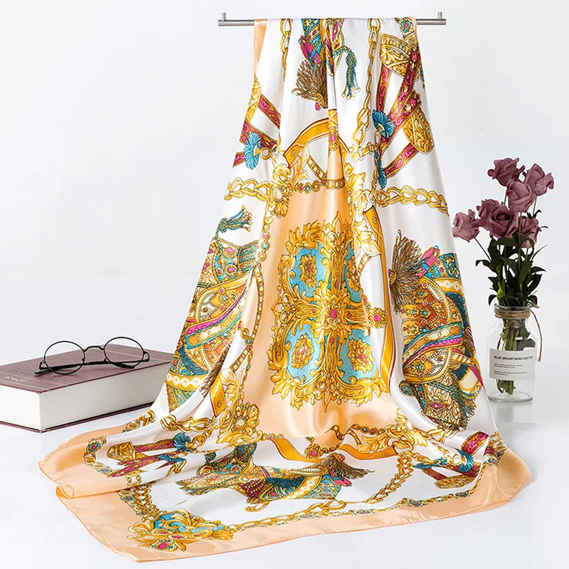 90CM Retro Silk Scarf Shawl 2021 Four Seasons Scarf Ladies Headscarf Holiday Gift
90CM Retro Silk Scarf Shawl 2021 Four Seasons Scarf Ladies Headscarf Holiday Gift