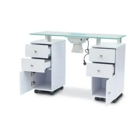 French Modern Style Cheap Beauty Salon Furniture Glass Top Portable High Gross Spa White Nail Station Manicure Table With Fan
French Modern Style Cheap Beauty Salon Furniture Glass Top Portable High Gross Spa White Nail Station Manicure Table With Fan