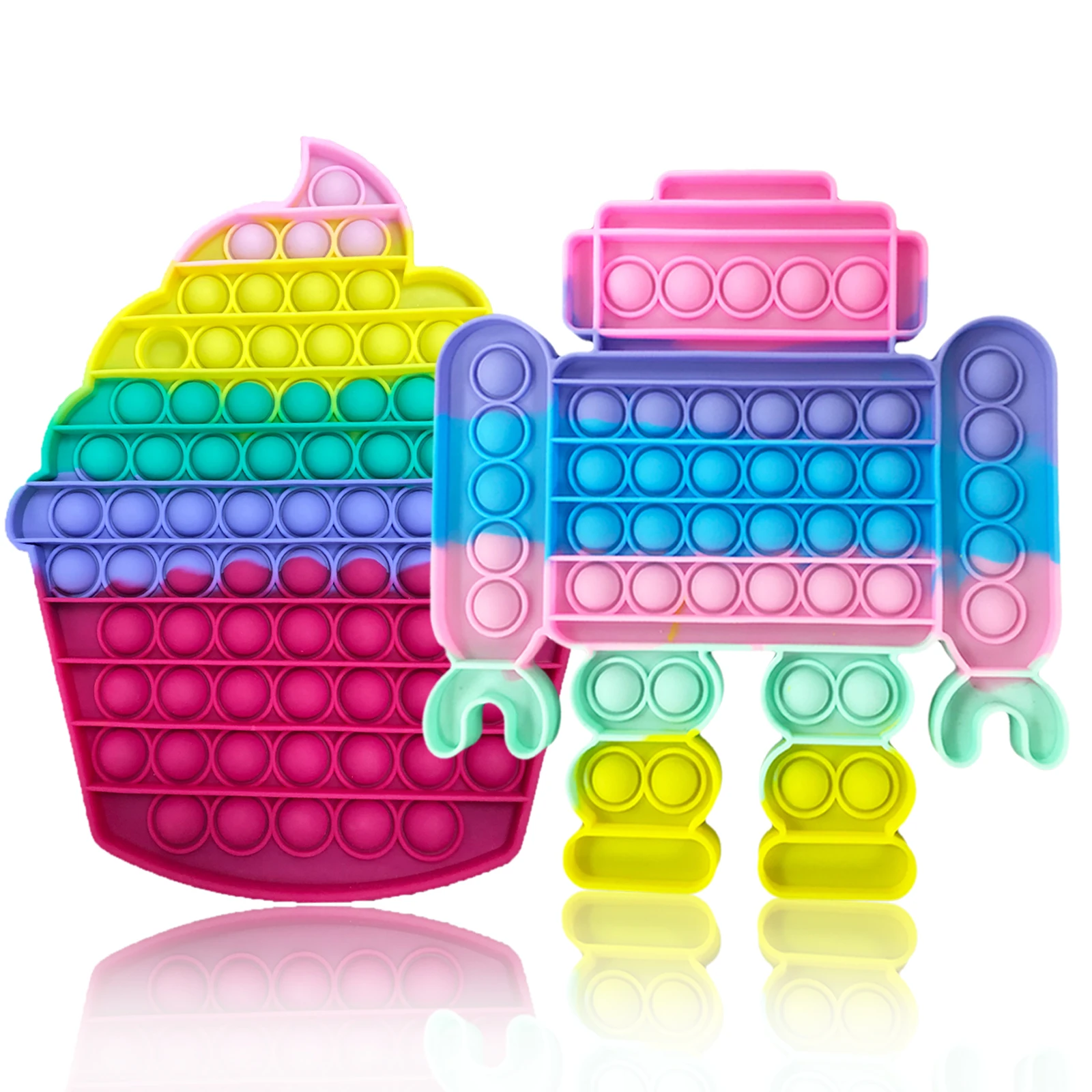 Push Pop Bubble Fidget Sensory Toys 2 Pack Big Size Cupcake Robot Simple Poppers Large Stress Relief for Kids and Adult
Push Pop Bubble Fidget Sensory Toys 2 Pack Big Size Cupcake Robot Simple Poppers Large Stress Relief for Kids and Adult