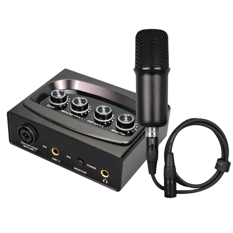 NEW-External Sound Card 48V Phantom Power Free Drive 45KHZ Sampling Accuracy is Suitable for Recording K Song Live Suit
NEW-External Sound Card 48V Phantom Power Free Drive 45KHZ Sampling Accuracy is Suitable for Recording K Song Live Suit