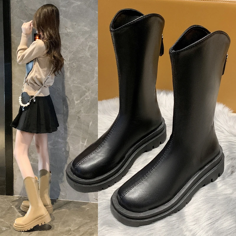 Boots Women New 2021 Shoes Back Zip Round Toe Zipper Mid-Calf Mid Calf Rock Low Rubber Lolita Ladies Autumn Hoof Heels PU Rome
Boots Women New 2021 Shoes Back Zip Round Toe Zipper Mid-Calf Mid Calf Rock Low Rubber Lolita Ladies Autumn Hoof Heels PU Rome