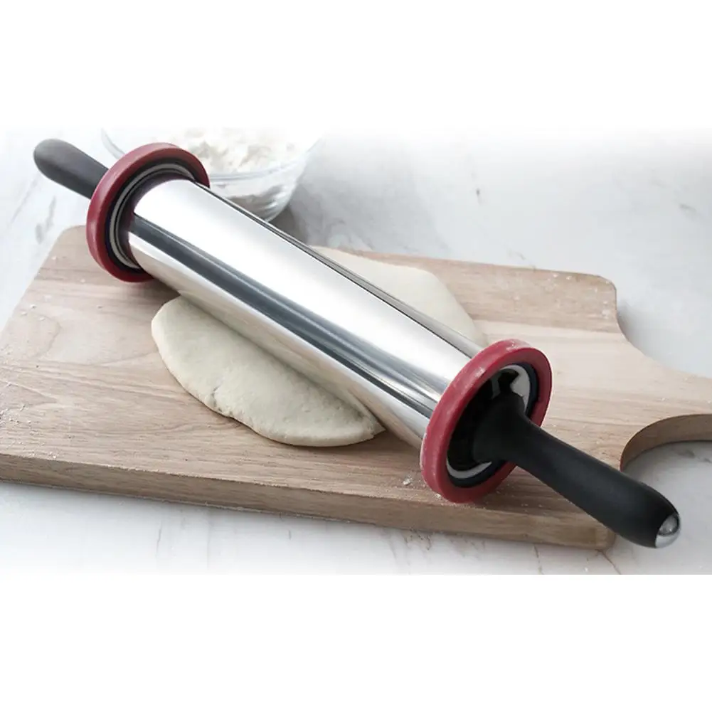 Stainless Steel Rolling Pin with Thickness Rings Large Duty Adjustable Roller
Stainless Steel Rolling Pin with Thickness Rings Large Duty Adjustable Roller
